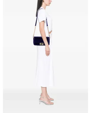 Fendi ビンテージ Zucca 型押しベルベット バゲットサッチェル - サムネイル2