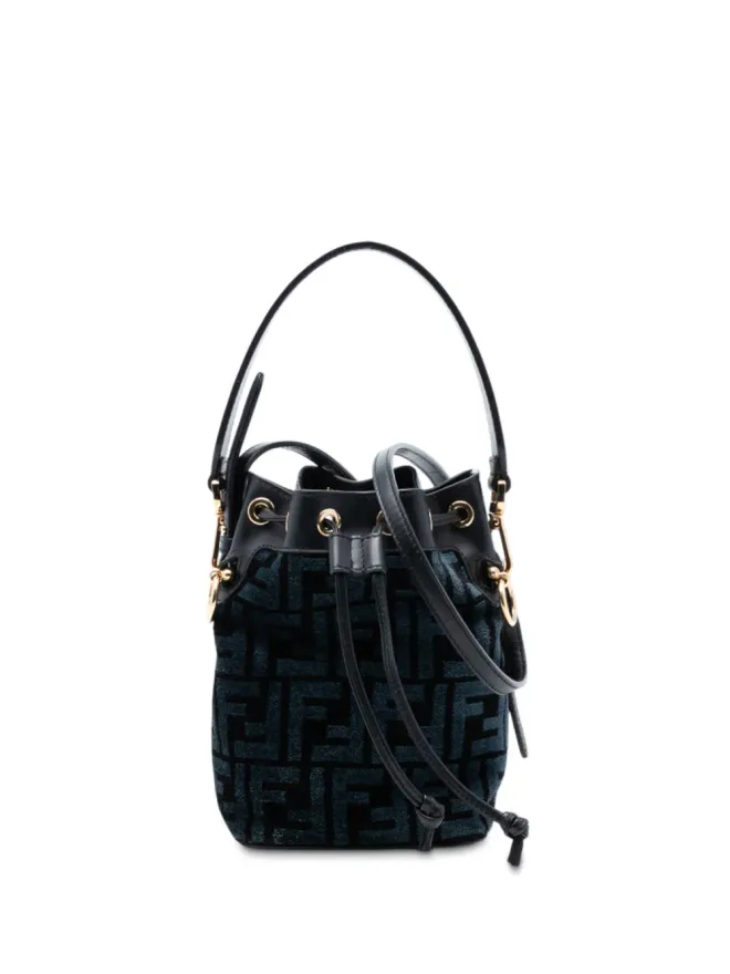 Fendi Pre-Owned Fendi Pre-Owned ミニ Zucca Tapestry Mon Tresor バケットバッグ サッチェル - ブラックの商品画像