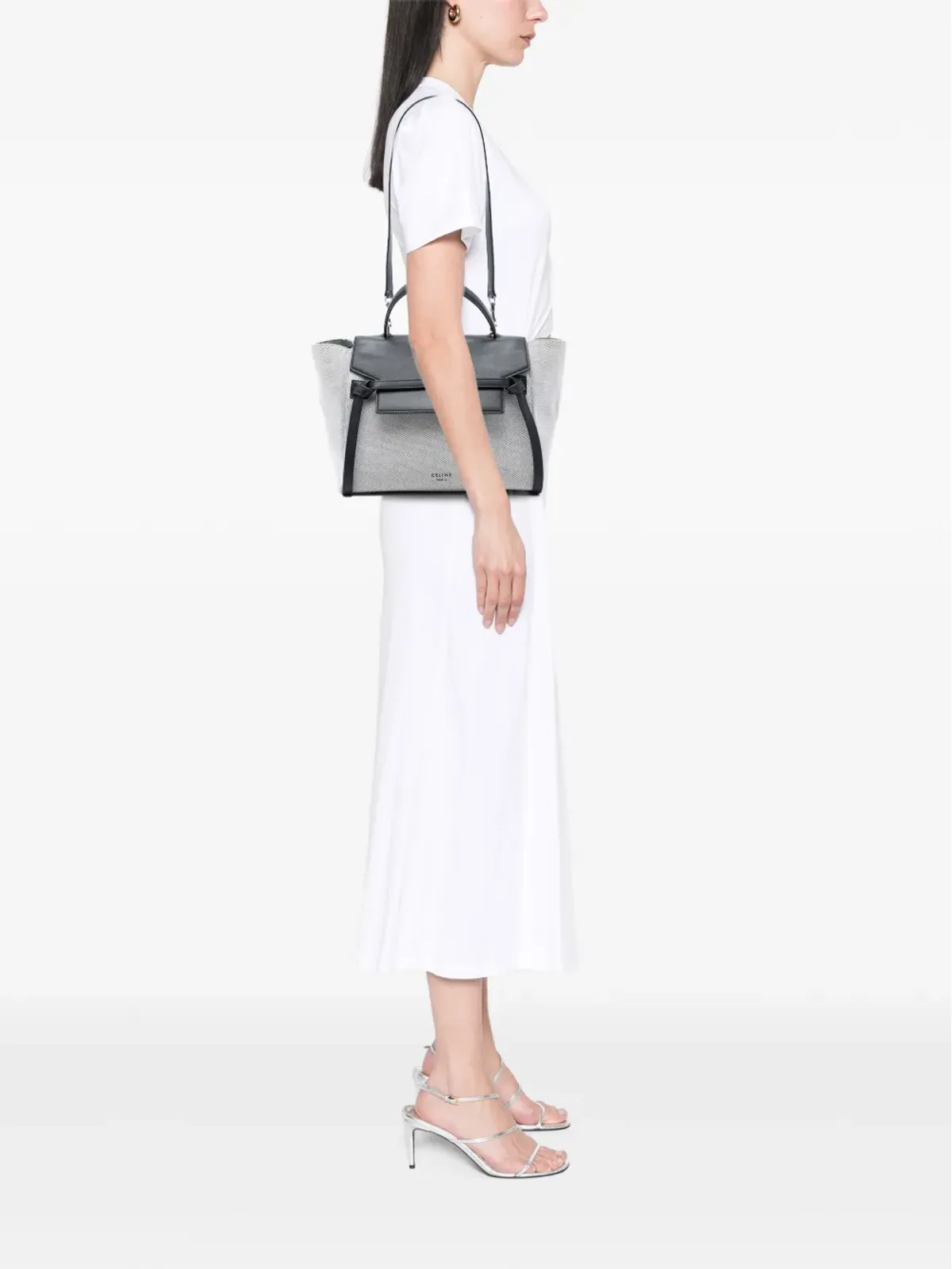Celine ビンテージ 2016 ミニ キャンバス ベルト サッチェル - グレー - 画像2