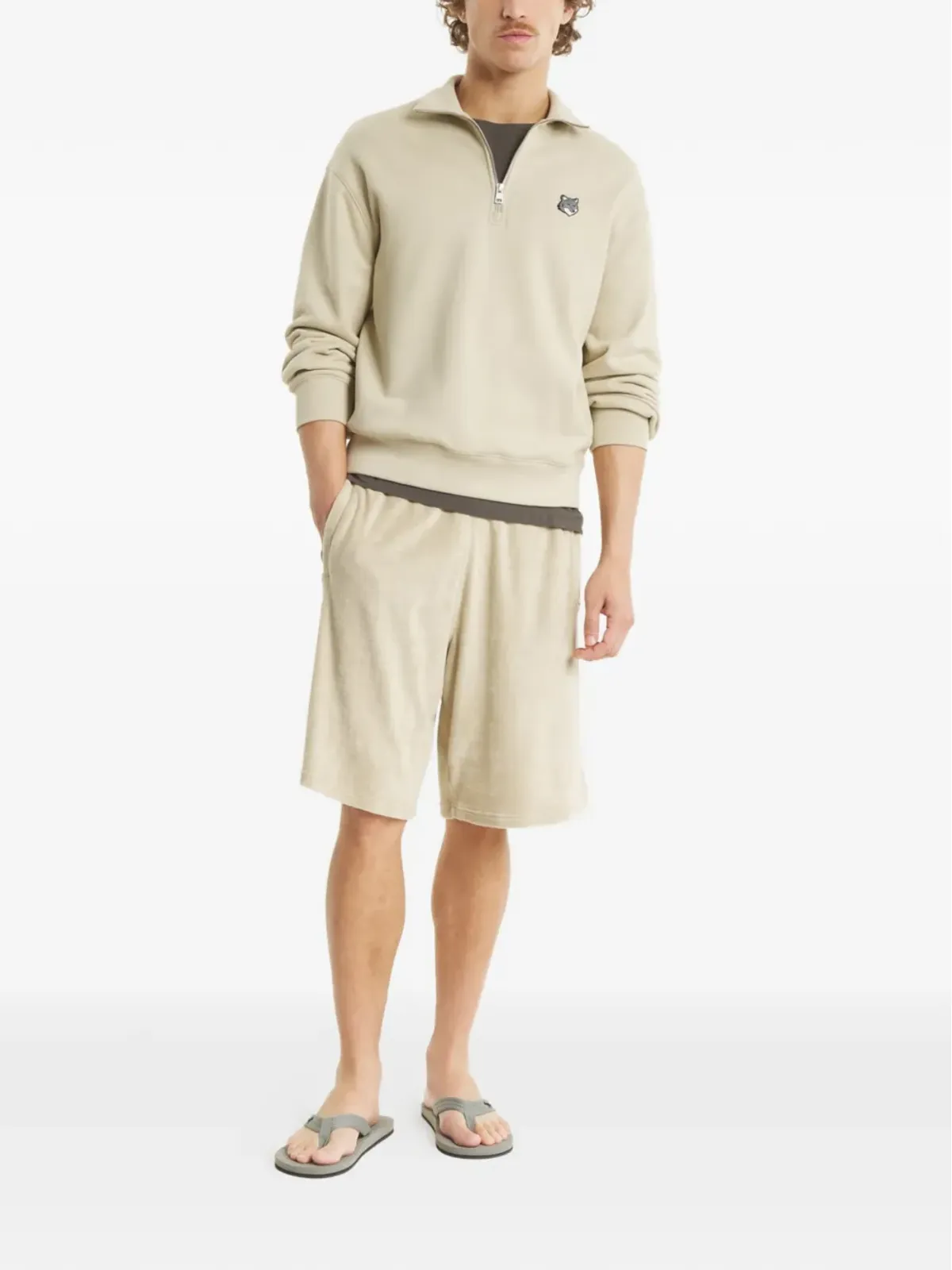 Maison Kitsuné ジップロゴ スウェットシャツ - 画像2