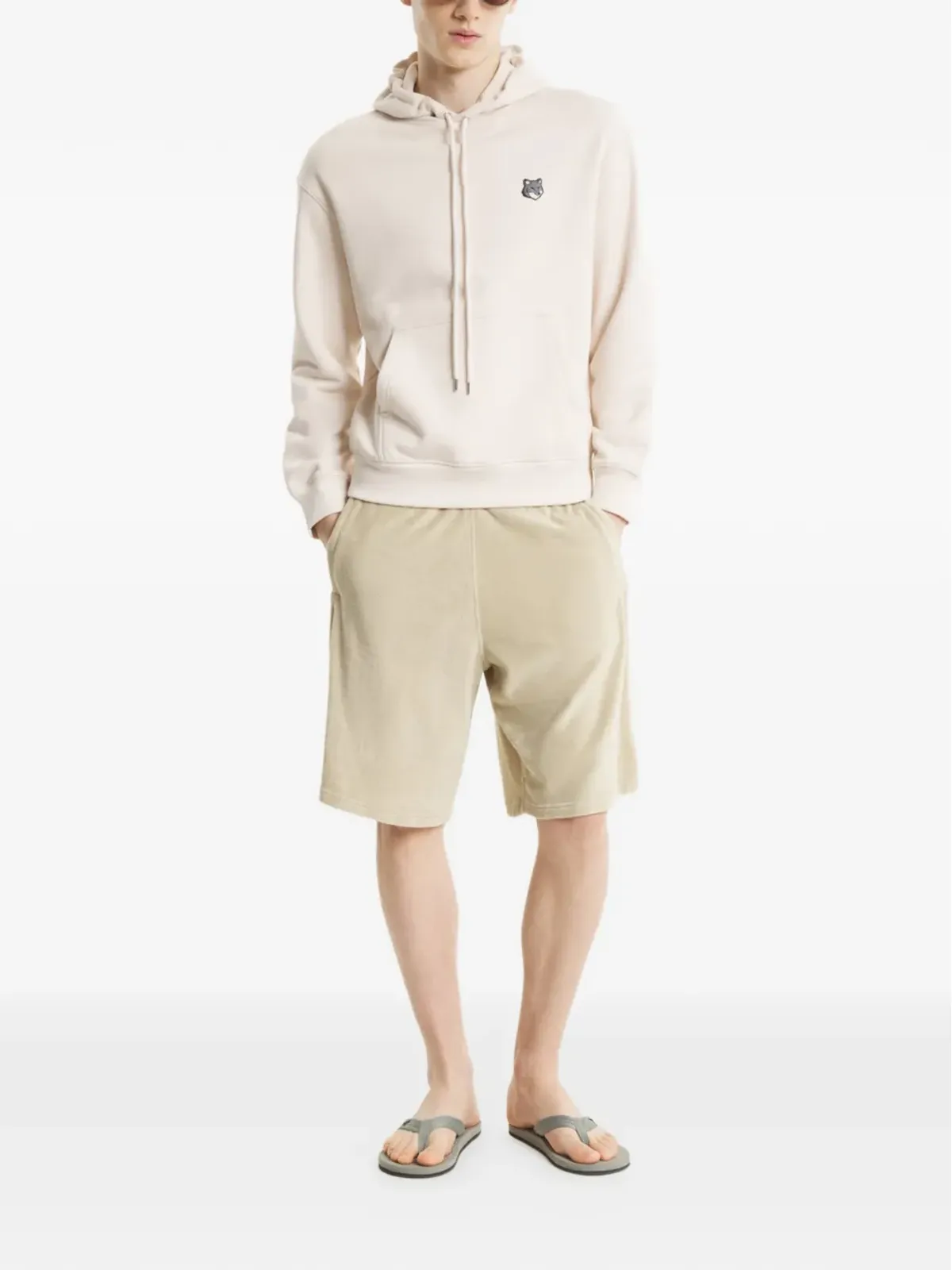 Maison Kitsuné キツネの頭ロゴ入りフーディ - 画像2