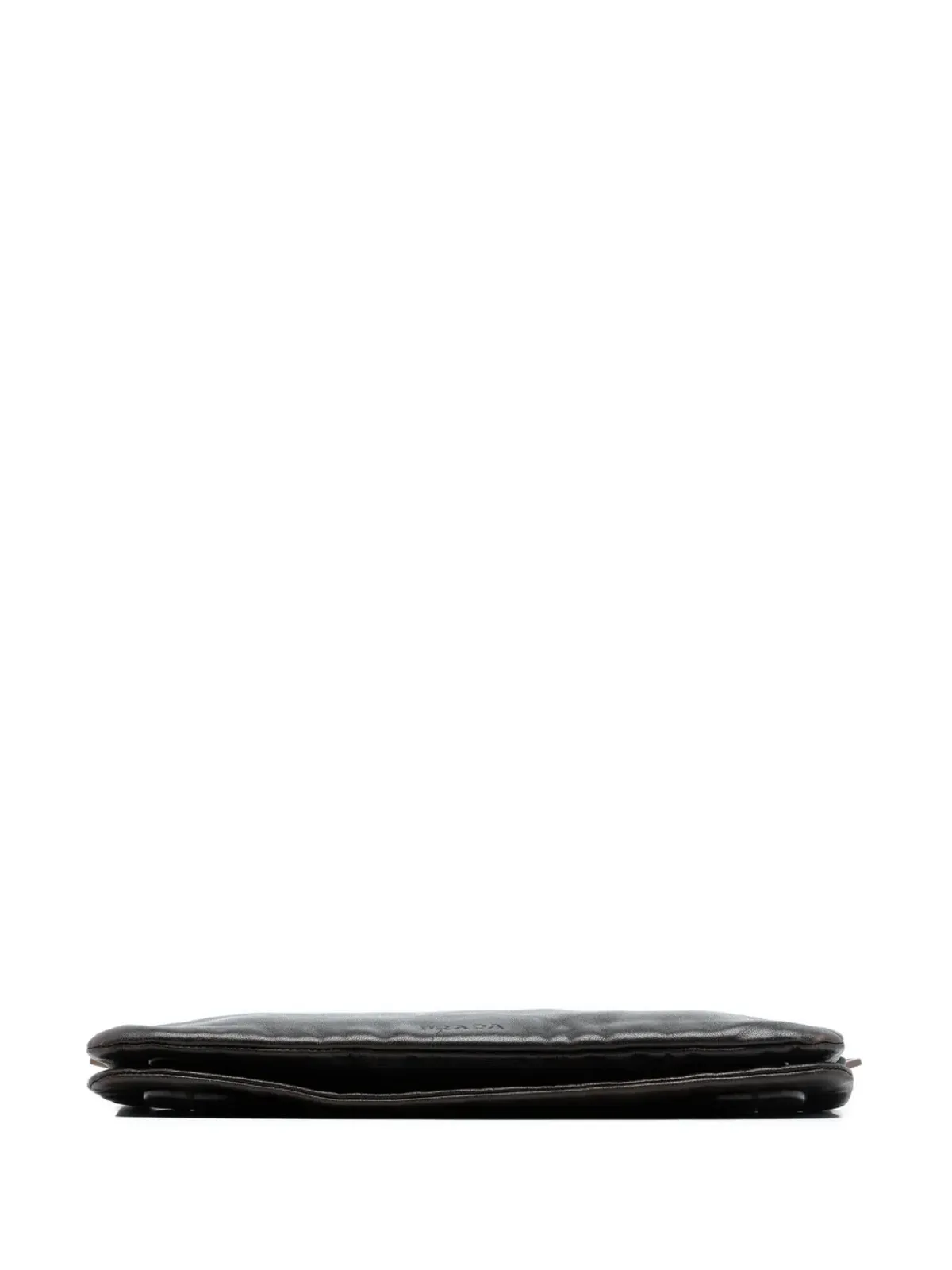 Prada Pre-Owned レザー フォールドオーバー ショルダーバッグ（ブラウン） - 画像4