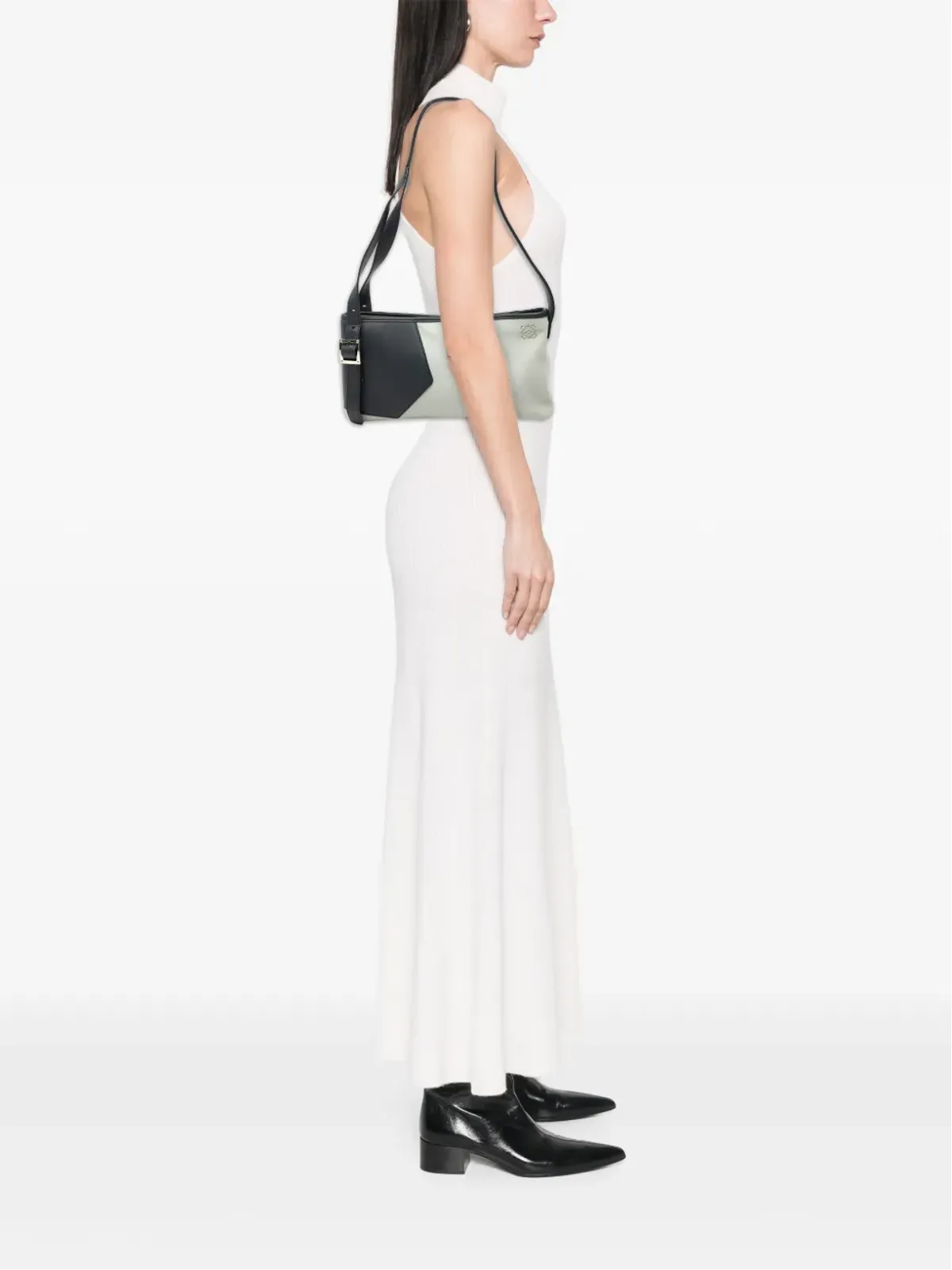 Loewe ビンテージ スエード アナグラム・スイッチング ショルダーバッグ - 画像2
