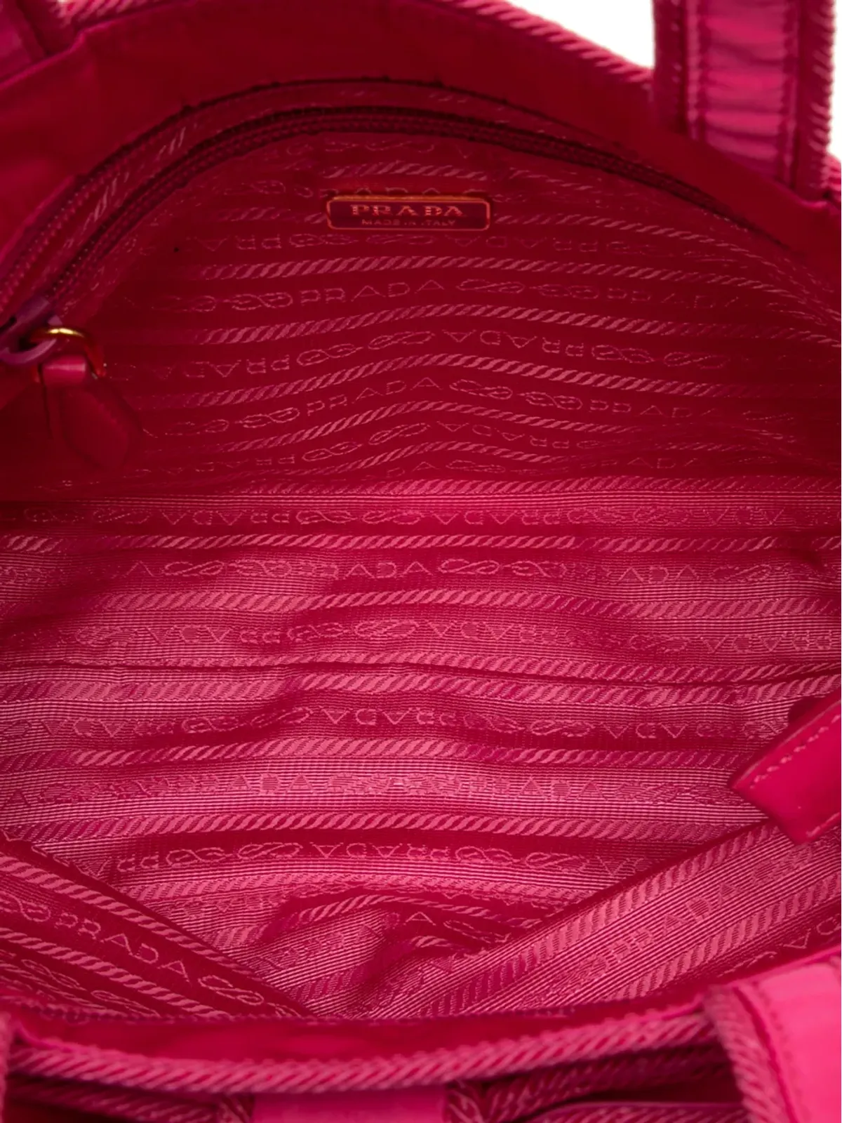 Prada ビンテージ Tessuto Canapa Logo Bow satchel - Pink - 画像5