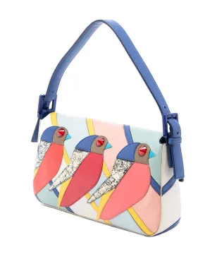 Fendi Pre-Owned パッチワークレザー QuTweet Bird バゲットショルダーバッグ - サムネイル3