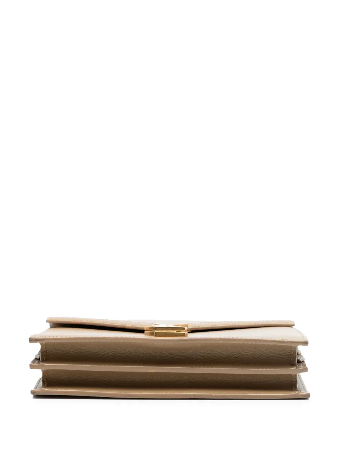 Saint Laurent Pre-Owned グレイン・デ・プードル Monogram Cassandra Chain Wallet クロスボディバッグ（ブラウン） - 画像4