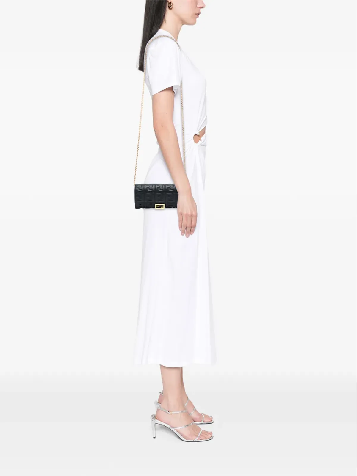Fendi Zucca エンボス加工ナパレザーのバゲット型 コンチネンタル ウォレット クロスボディバッグ - ブラック - 画像2