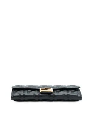 Fendi Zucca エンボス加工ナパレザーのバゲット型 コンチネンタル ウォレット クロスボディバッグ - ブラック - サムネイル4