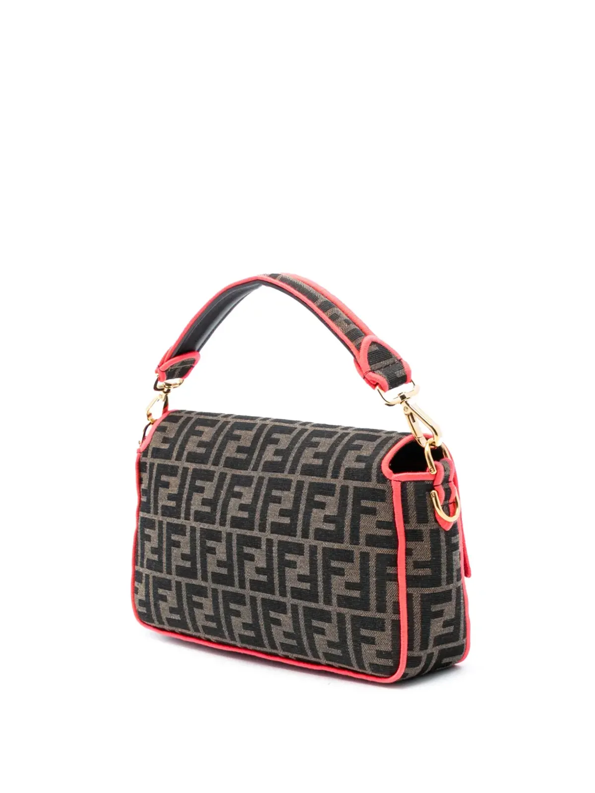 Fendi Pre-Owned ミディアム ズッカ キャンバス フルオ トリム バゲットサッチェル - 画像3