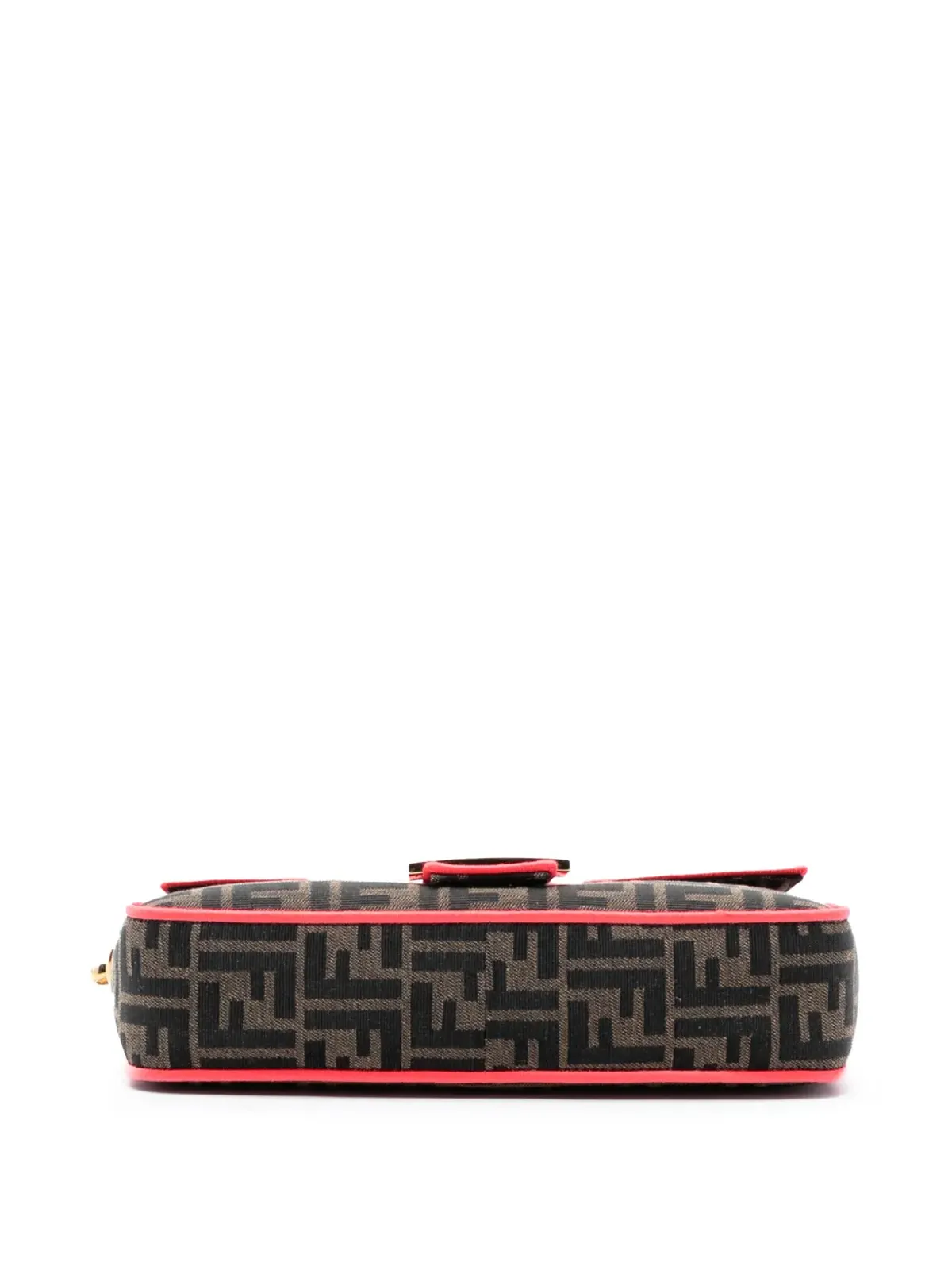 Fendi Pre-Owned ミディアム ズッカ キャンバス フルオ トリム バゲットサッチェル - 画像4