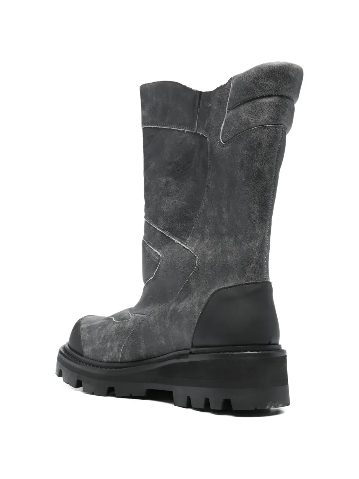 GmbH Aeon high shaft cracked leather boots - Grey - 画像3