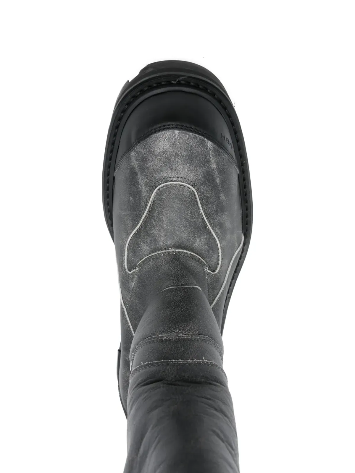GmbH Aeon high shaft cracked leather boots - Grey - 画像4