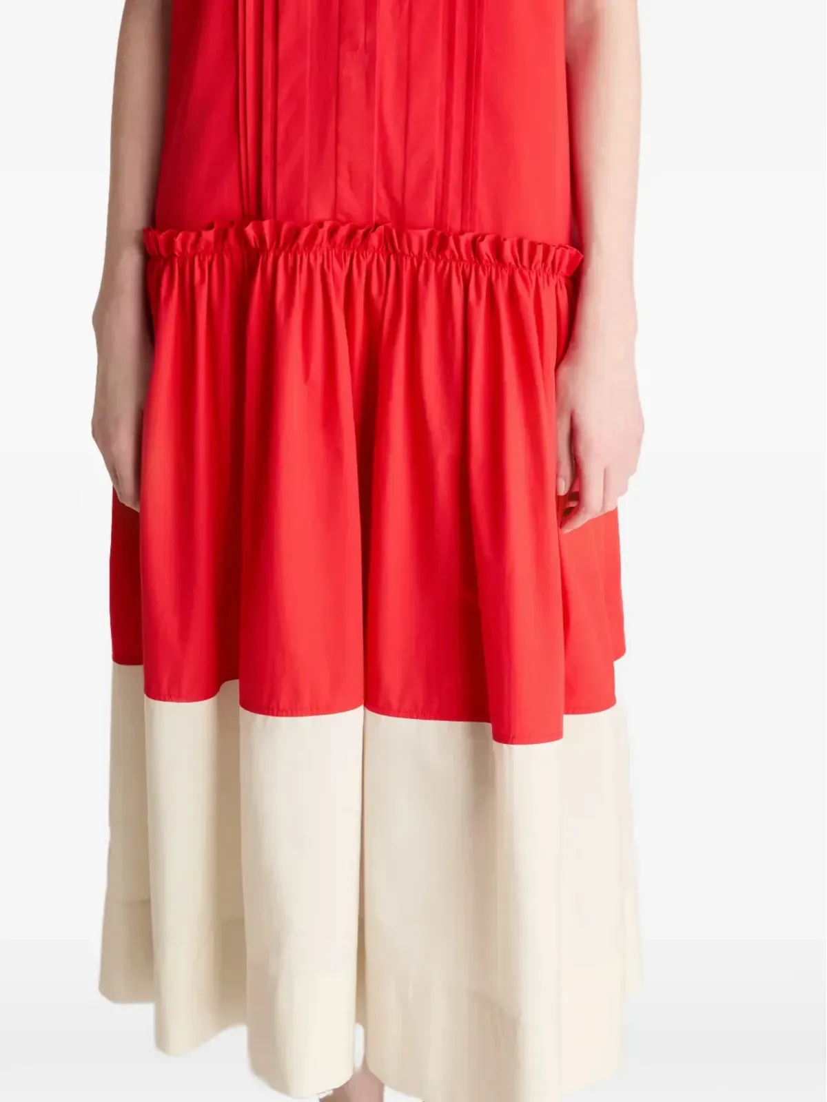 Lee Mathews Charlotte pintuck spliced midi dress - 画像2