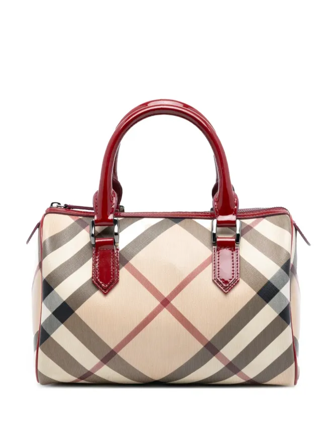 Burberry Pre-Owned Burberry ビンテージ スーパーノヴァ チェック キャンバス チェスター ボストンバッグ（ブラウン）の商品画像