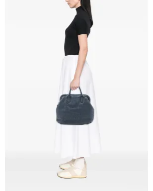 Bottega Veneta ビンテージ ナッパ・イントレチャート・フレーム・トップハンドルバッグ - サムネイル2