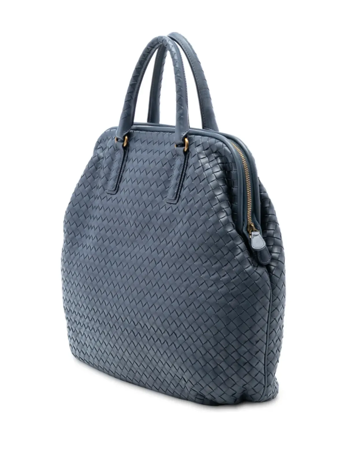 Bottega Veneta ビンテージ ナッパ・イントレチャート・フレーム・トップハンドルバッグ - 画像3