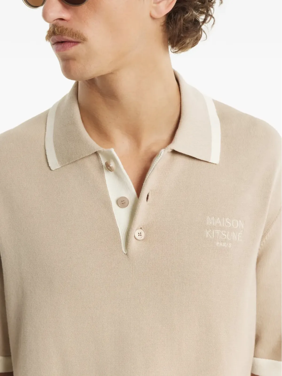 Maison Kitsuné ボタンアップ・コントラストトリム ポロシャツ - 画像5