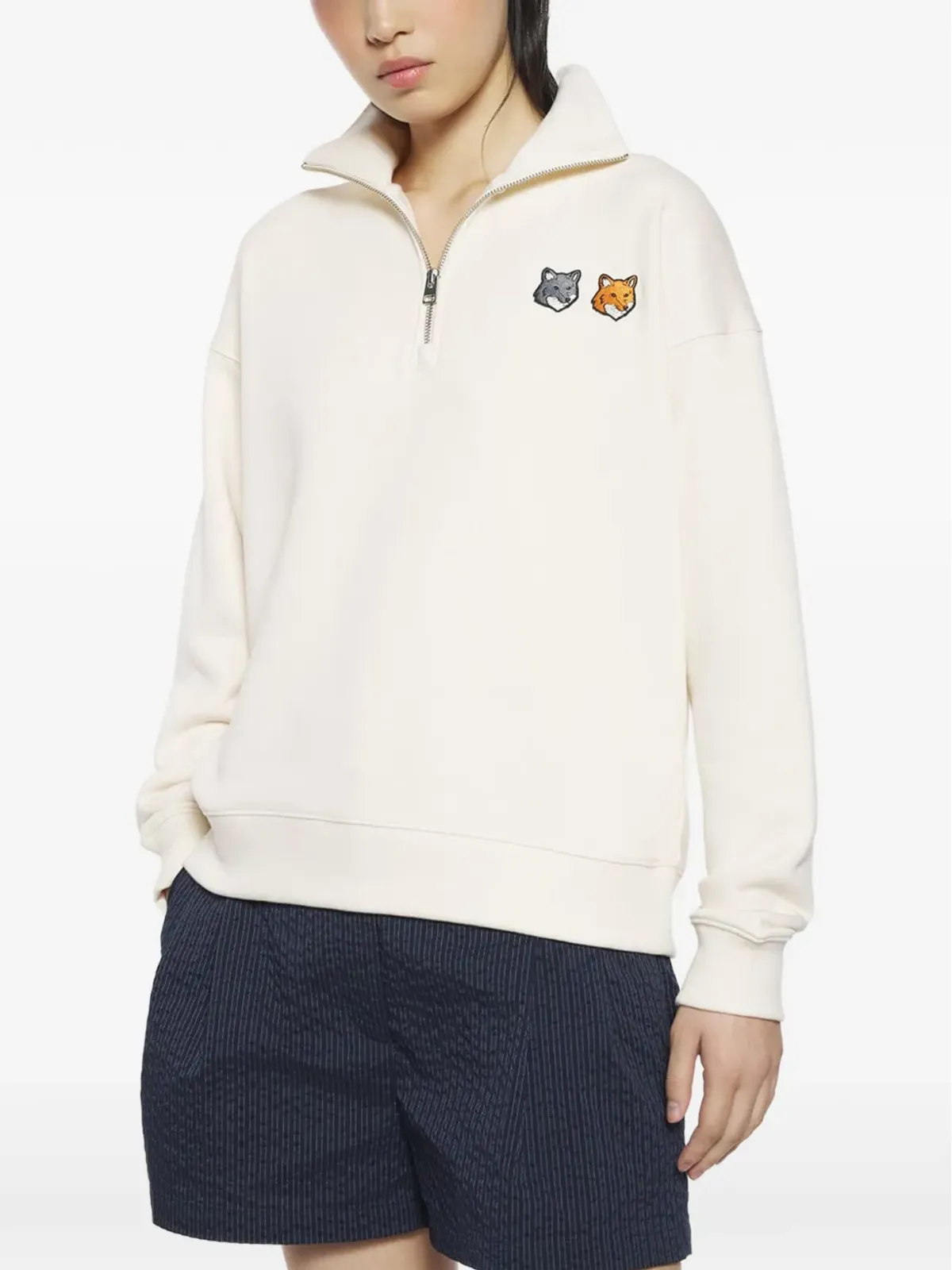 Maison Kitsuné ジップ Foxモチーフ スウェット - 画像3