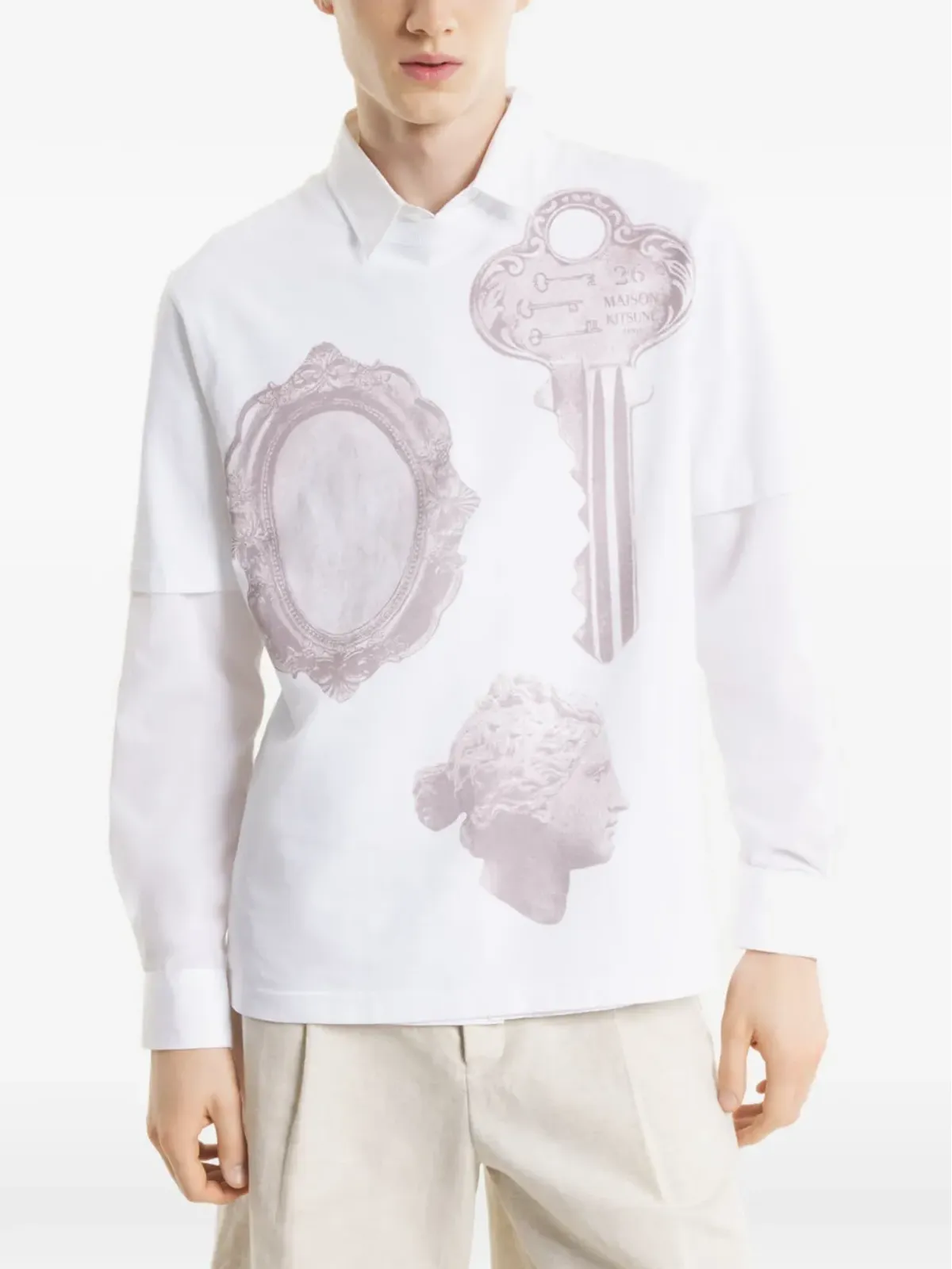 Maison Kitsuné グラフィックプリントTシャツ - White - 画像3