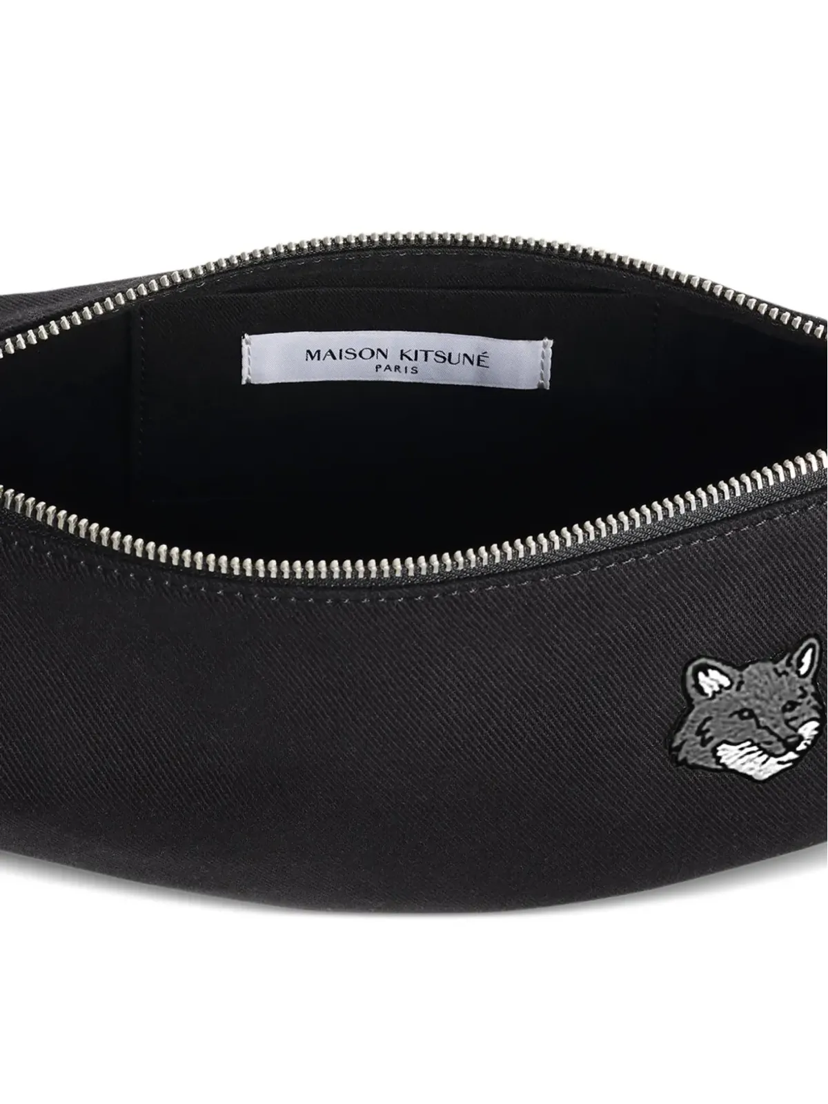 Maison Kitsuné Fox-head embroidered shoulder bag - Grey - 画像5