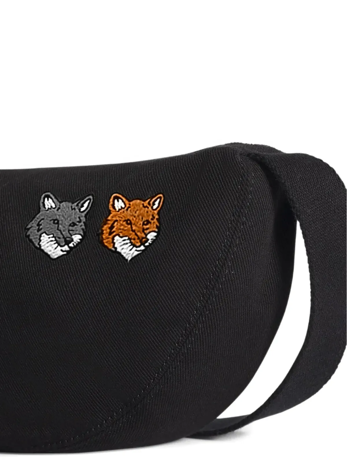 Maison Kitsuné Fox-head embroidered shoulder bag - Grey - 画像4
