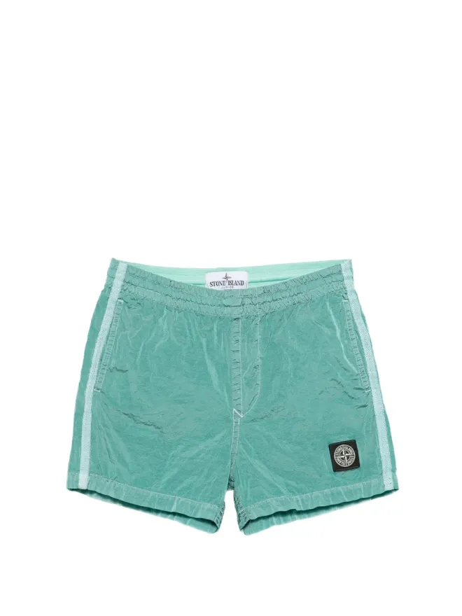 Stone Island Junior Stone Island Junior サイドストライプ ロゴパッチ 水着ショーツの商品画像