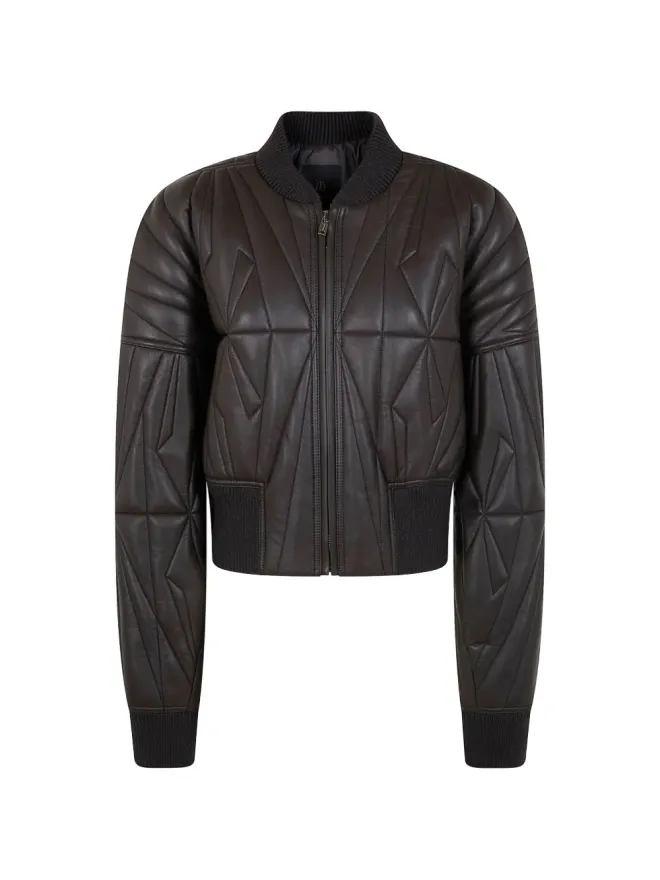 Moncler + Rick Owens Moncler + Rick Owens レザー ボンバー ジャケットの商品画像