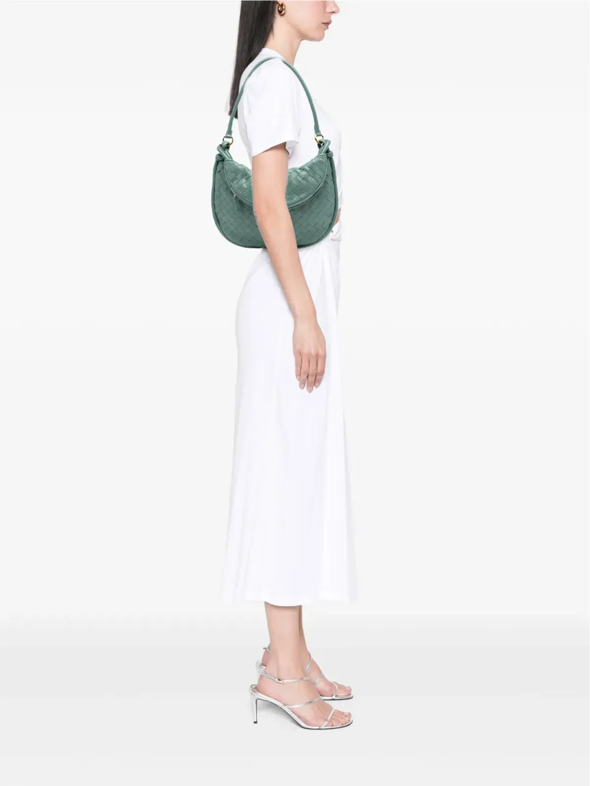 Bottega Veneta Pre-Owned イントレチャート ジェメリ ホーボーバッグ グリーン - 画像2