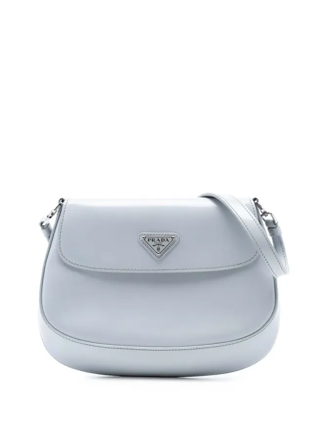 Prada Pre-Owned Prada Pre-Owned ビンテージ ミニ ブラッシュドレザー クレオ フラップ クロスボディバッグ - グレーの商品画像