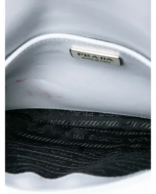 Prada Pre-Owned ビンテージ ミニ ブラッシュドレザー クレオ フラップ クロスボディバッグ - グレー - サムネイル5