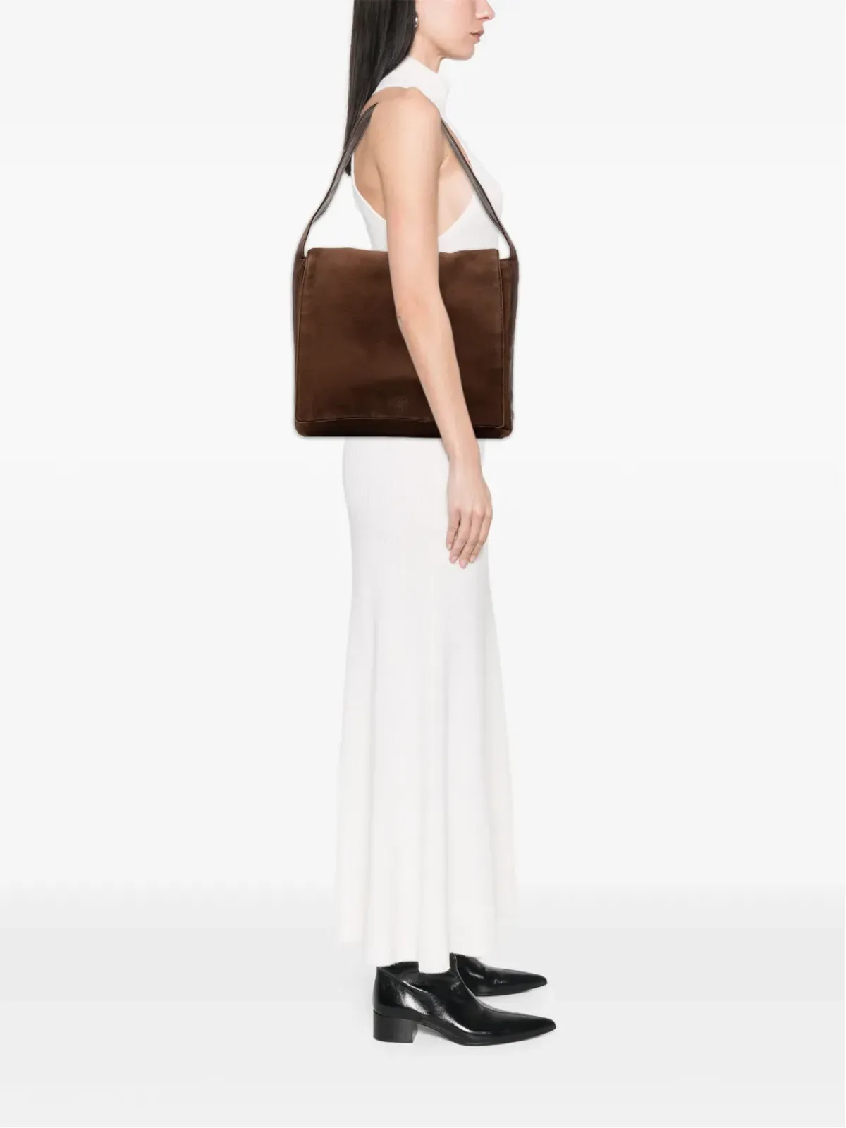 Loewe Pre-Owned スエード アナグラム フラップ ショルダーバッグ - 画像2