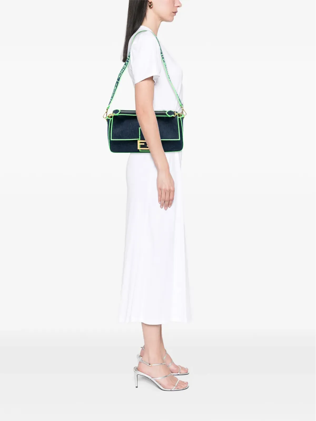 Fendi Pre-Owned デニム バゲット サッチェル - 画像2