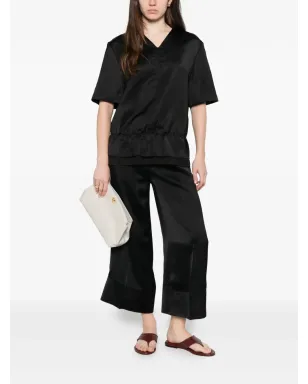TOTEME V-neck satin blouse - Black - サムネイル2
