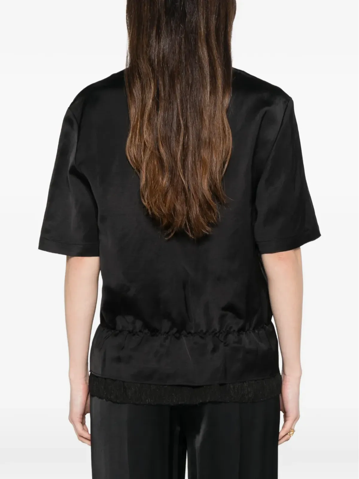 TOTEME V-neck satin blouse - Black - 画像4
