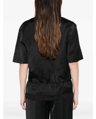TOTEME V-neck satin blouse - Black - サムネイル4