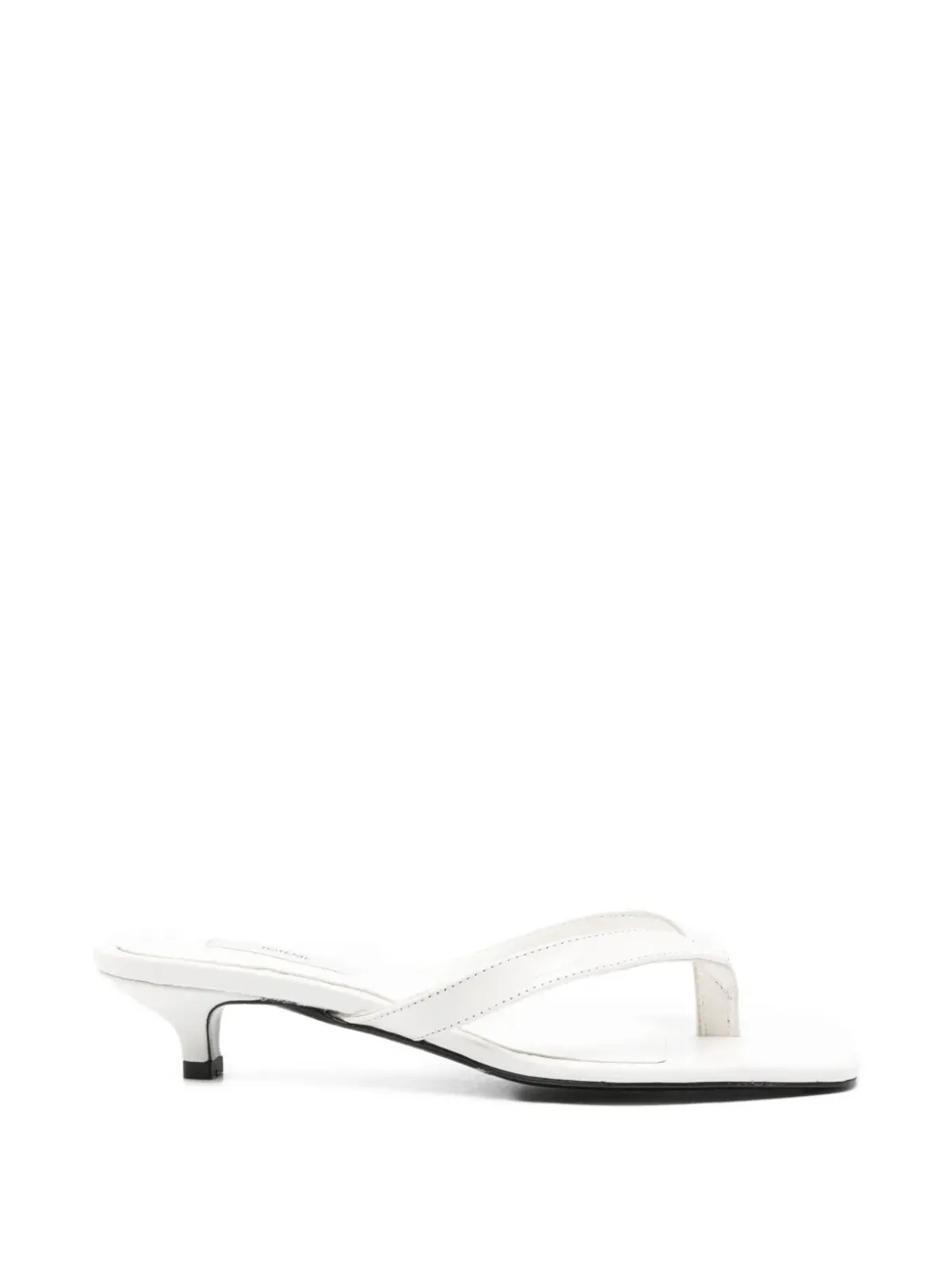 TOTEME croco-embossed heeled flip flops - White - 画像1