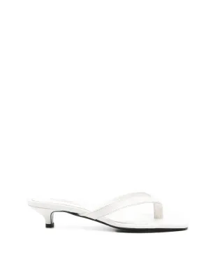 TOTEME croco-embossed heeled flip flops - White - サムネイル1