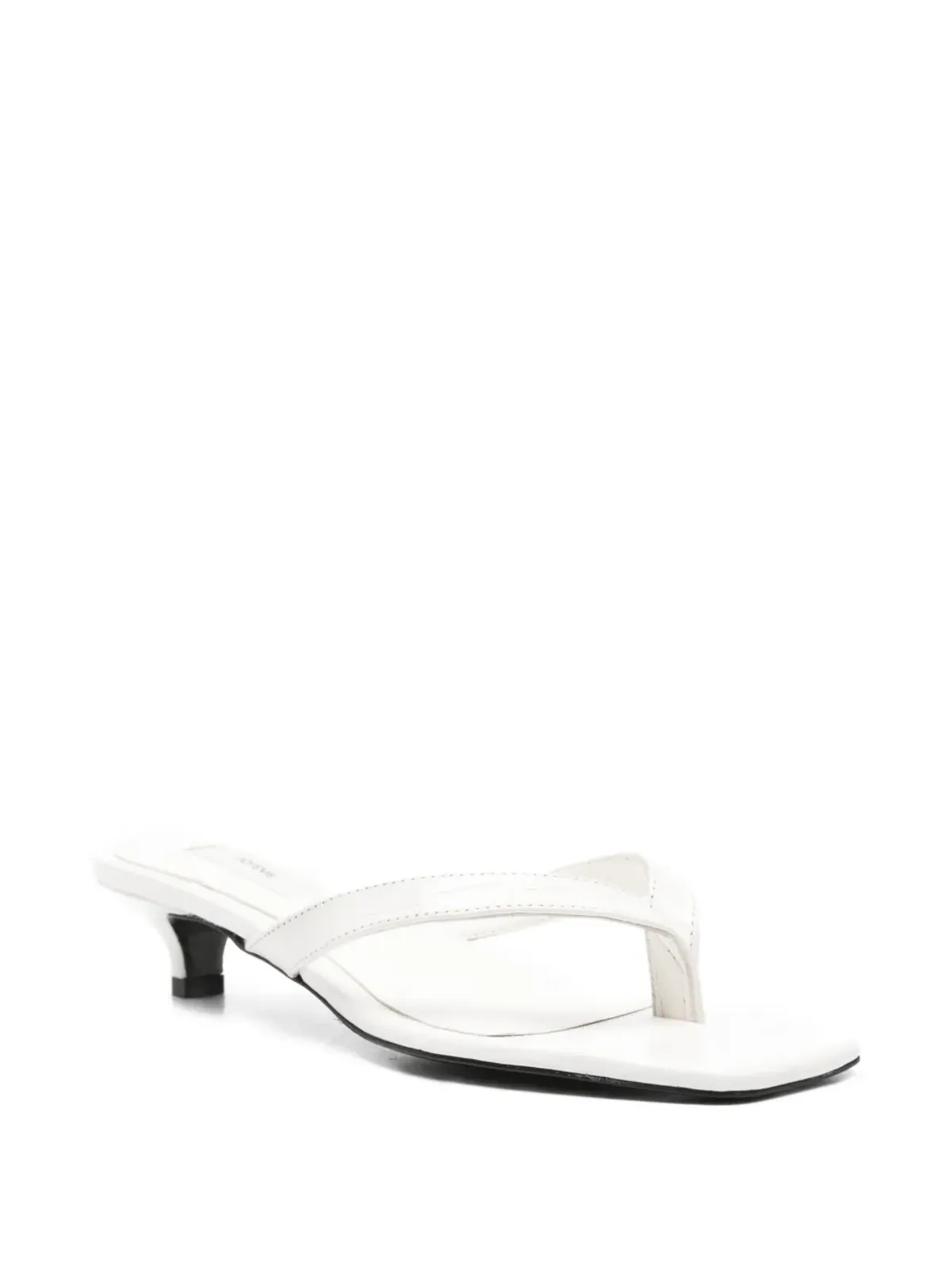 TOTEME croco-embossed heeled flip flops - White - 画像2