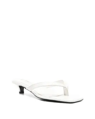 TOTEME croco-embossed heeled flip flops - White - サムネイル2