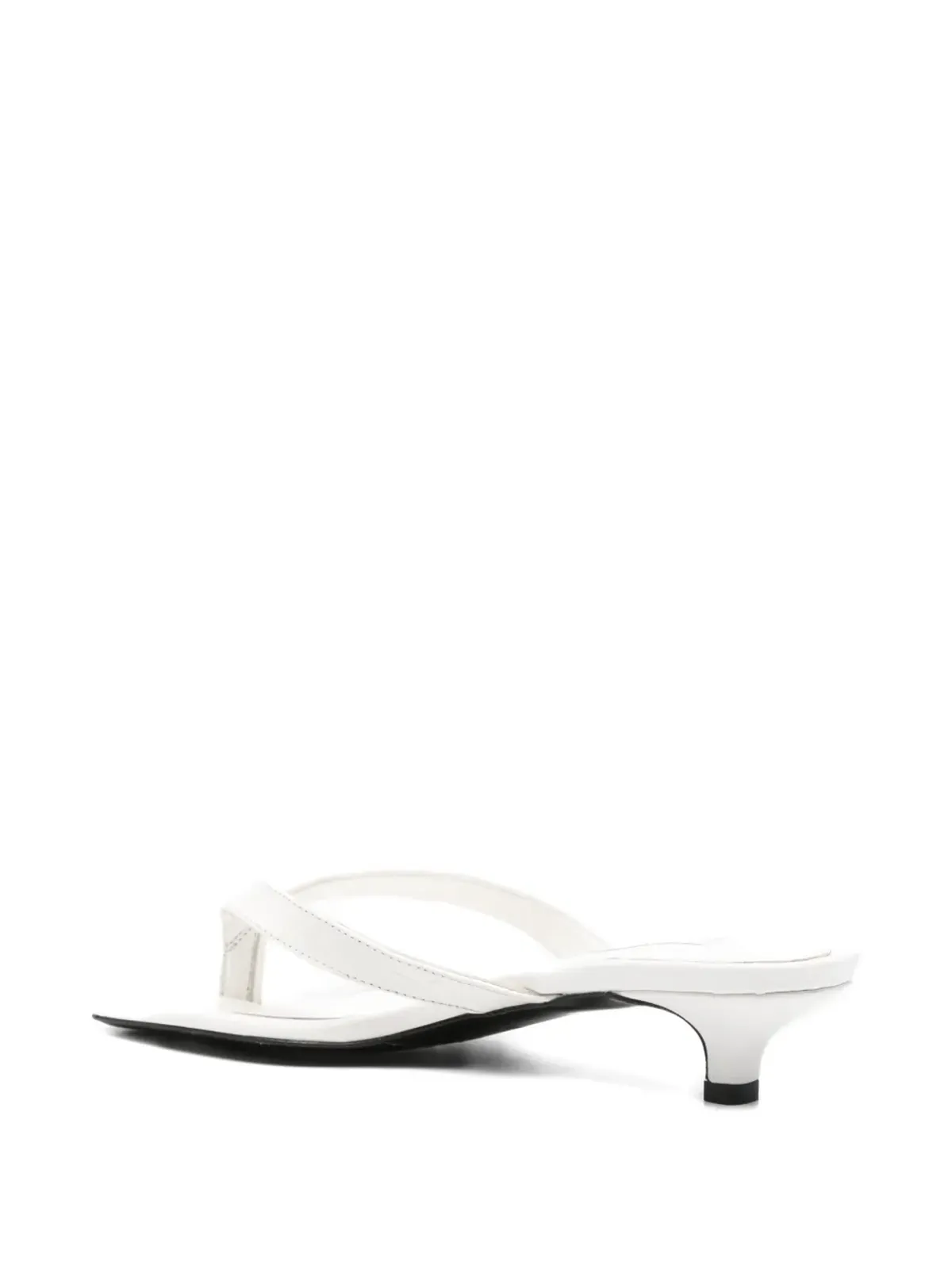 TOTEME croco-embossed heeled flip flops - White - 画像3