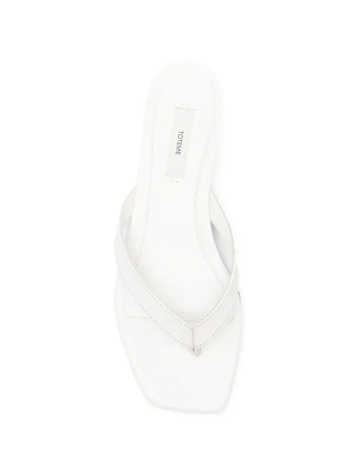 TOTEME croco-embossed heeled flip flops - White - 画像4