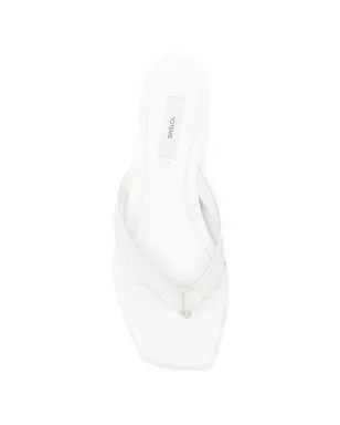 TOTEME croco-embossed heeled flip flops - White - サムネイル4