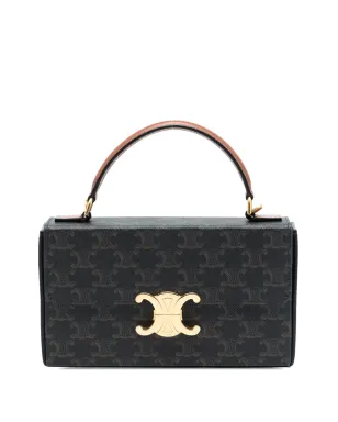 Celine Pre-Owned Triomphe コーティッドキャンバス ボックストップハンドルバッグ ブラウン - サムネイル1