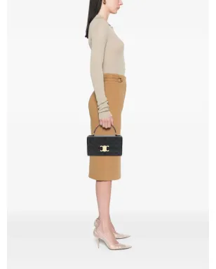 Celine Pre-Owned Triomphe コーティッドキャンバス ボックストップハンドルバッグ ブラウン - サムネイル2