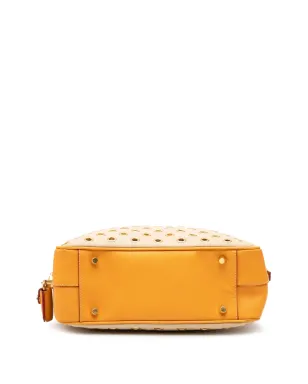 Prada Pre-Owned ビンテージ 小型サフィアノ トリム キャンバス グロメット バウレット バッグ - サムネイル4