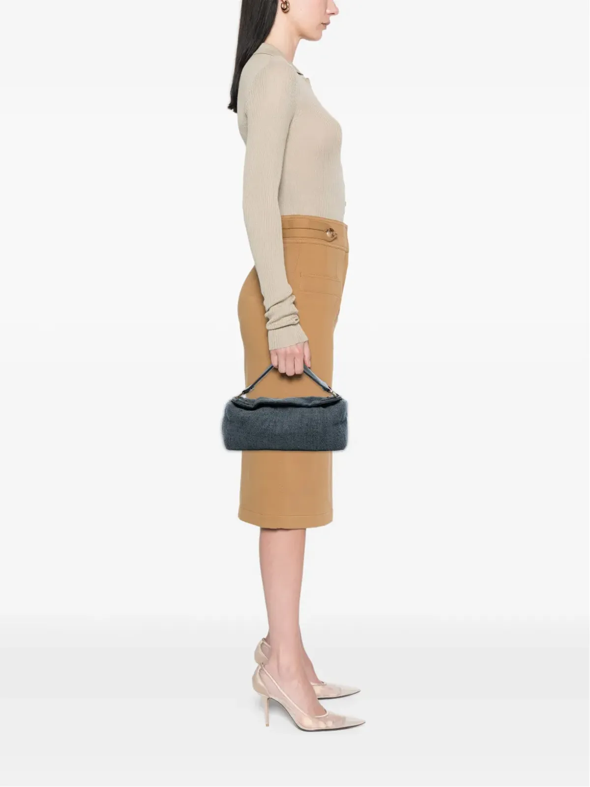 Prada Pre-Owned 2000-2013 ツイードショルダーバッグ（グレー） - 画像2