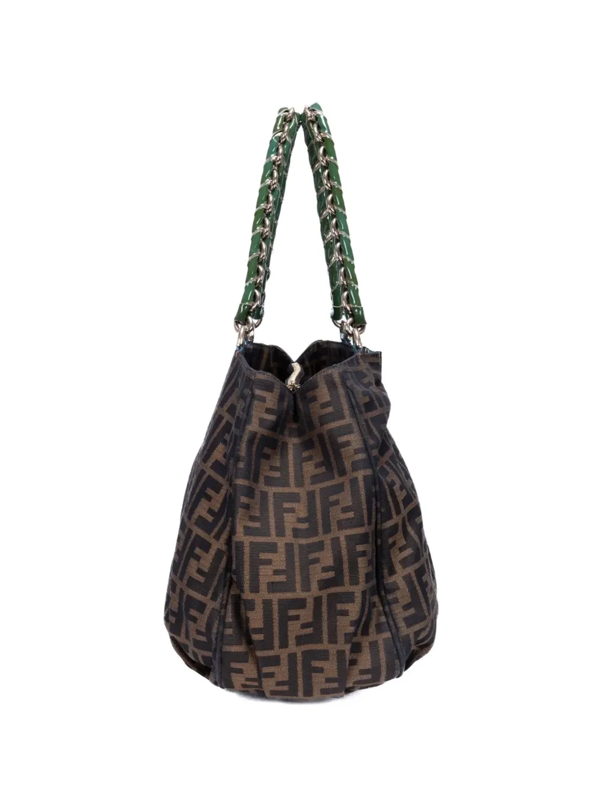 Fendi ビンテージ ミア ロゴプレート ショルダーバッグ ブラウン - 画像5