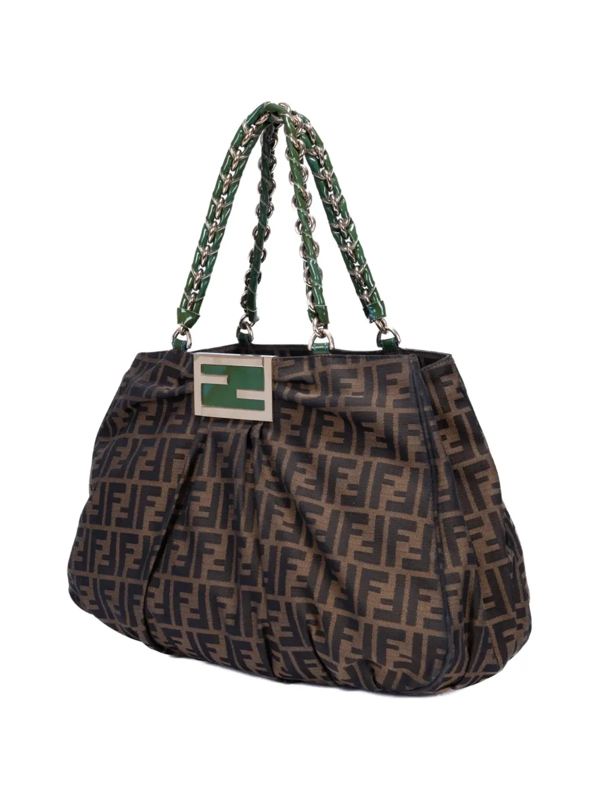 Fendi ビンテージ ミア ロゴプレート ショルダーバッグ ブラウン - 画像3