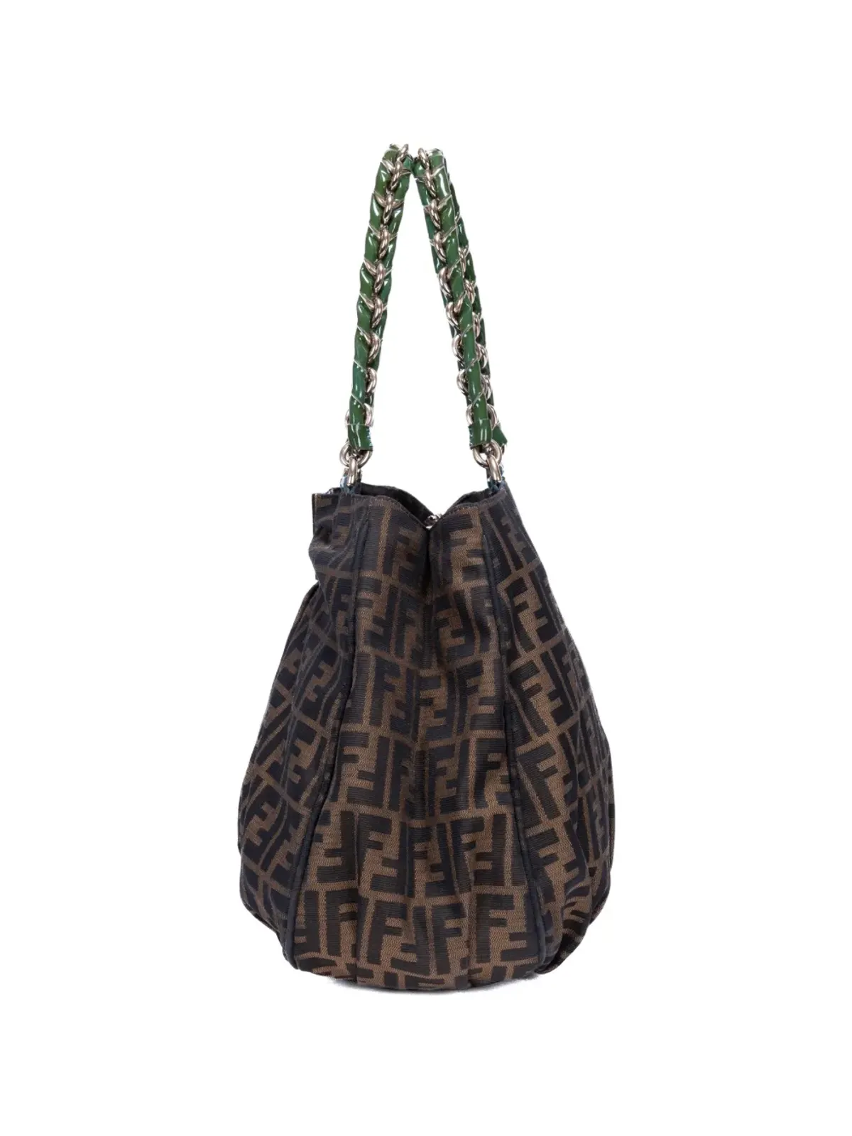 Fendi ビンテージ ミア ロゴプレート ショルダーバッグ ブラウン - 画像4