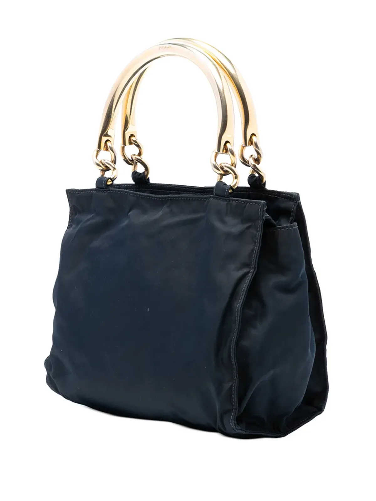 Prada Pre-Owned テスツート・メタルハンドル・バッグ（ブルー） - 画像3